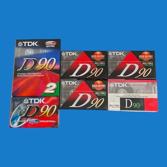 Lot of 7 TDK D90 Cassette Tapes Sealed High Output IECI Type 1 Normal Position - Picture 1 of 10